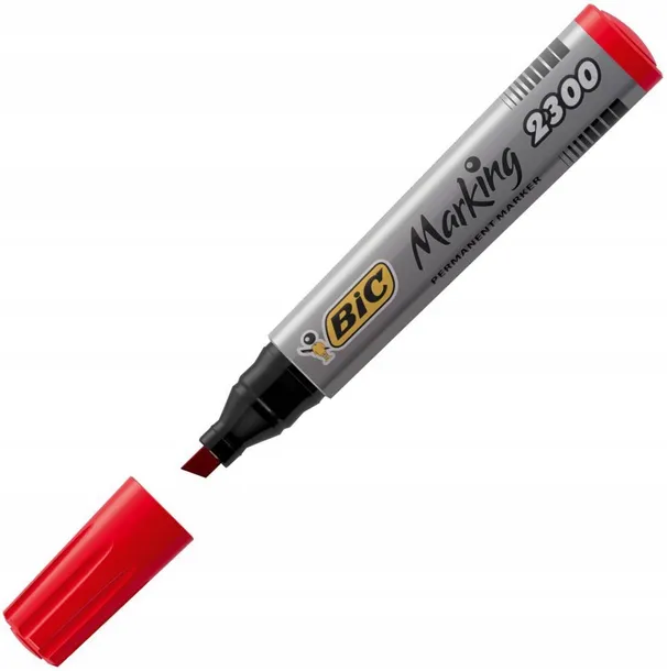 marker-permanentny-bic-2300-sciety-czerwony-x-3-rodzaj-permanentny