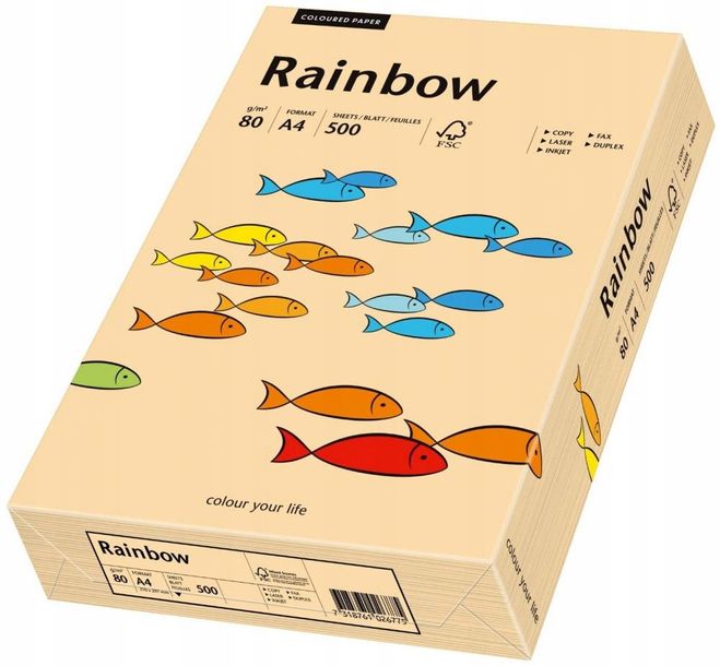 Papier ksero Rainbow A4 80g 500 arkuszy łososiowy