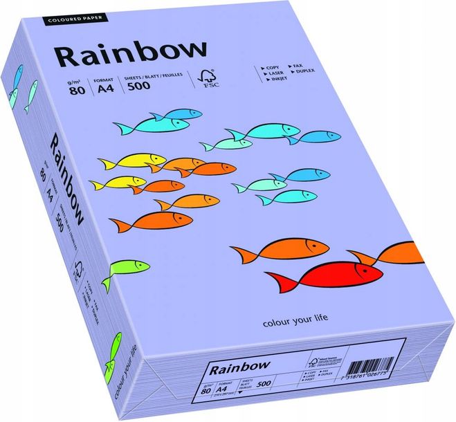 Papier ksero Rainbow A4 80g 500 ark fioletowy
