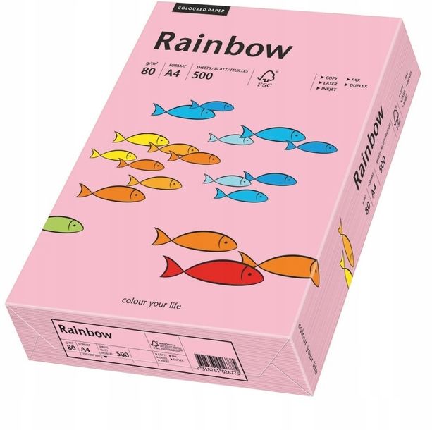 Papier ksero Rainbow A4 80g 500 ark różowy
