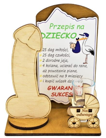 Stojak Z Kieliszkiem Przepis Na Dziecko Zabawny Prezent Dla Pary Erli Pl