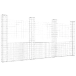 ogrodzenie-gabionowe-z-4-slupkami-zelazo-380x20x200-cm