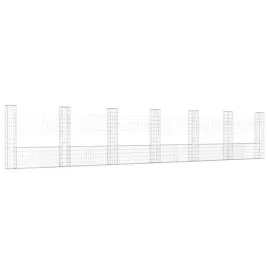 ogrodzenie-gabionowe-z-7-slupkami-zelazo-740x20x150-cm