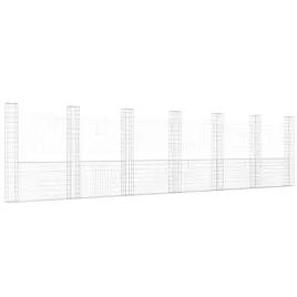 ogrodzenie-gabionowe-z-7-slupkami-zelazo-740x20x200-cm