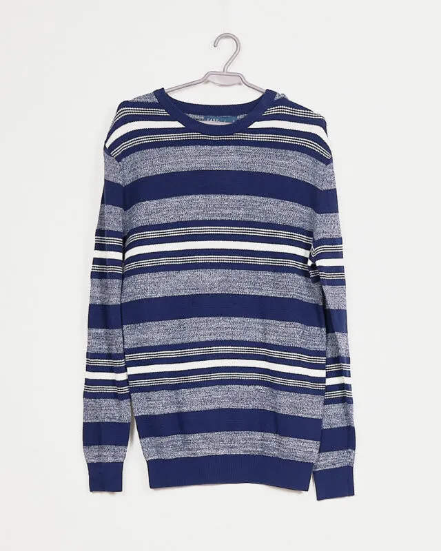 sweter-meski-granatowy-paski-easy-r-s-stan-nowy