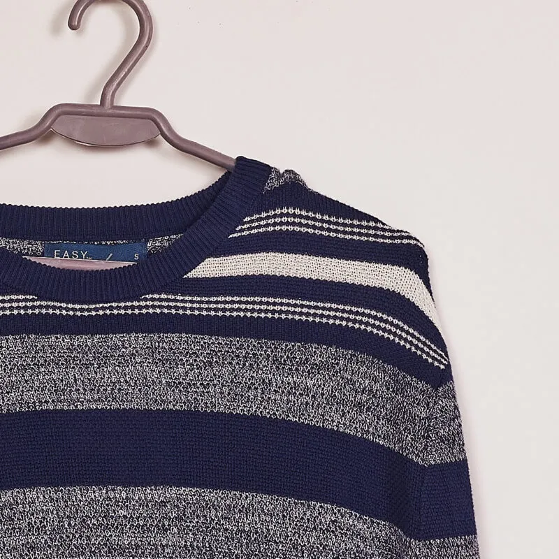 sweter-meski-granatowy-paski-easy-r-s-stan-nowy