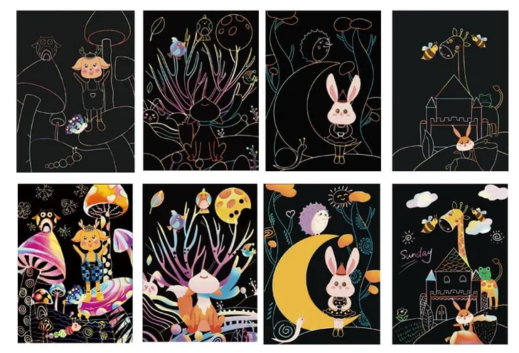 magiczna-zdrapka-magiczny-las-a4-material-papier