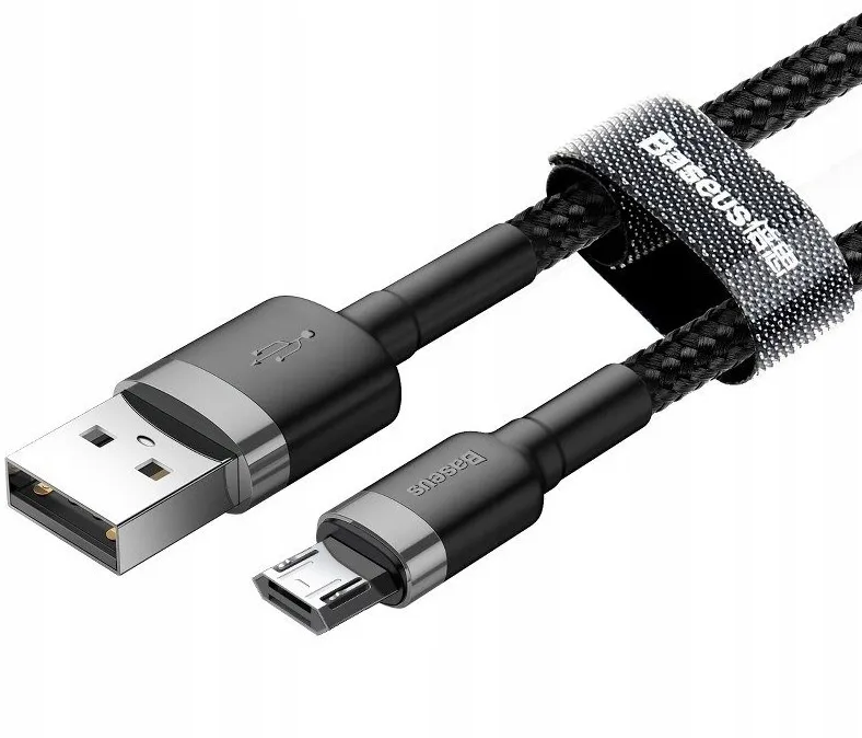 kabel-usb-do-micro-usb-szaro-czarny-300-cm-stan-nowy