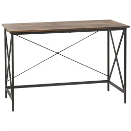 biurko-115-x-60-cm-ciemne-drewno-z-czarnym-futon