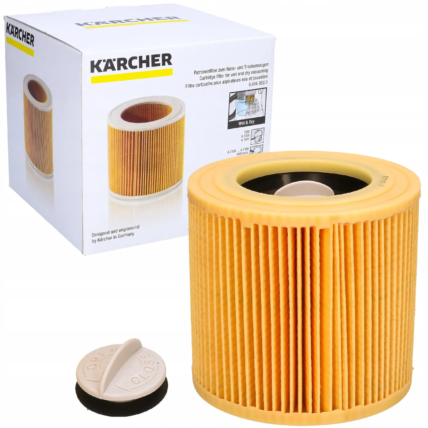 Cartouche filtrante Karcher eau et poussières WD2, WD3, MV2, MV3