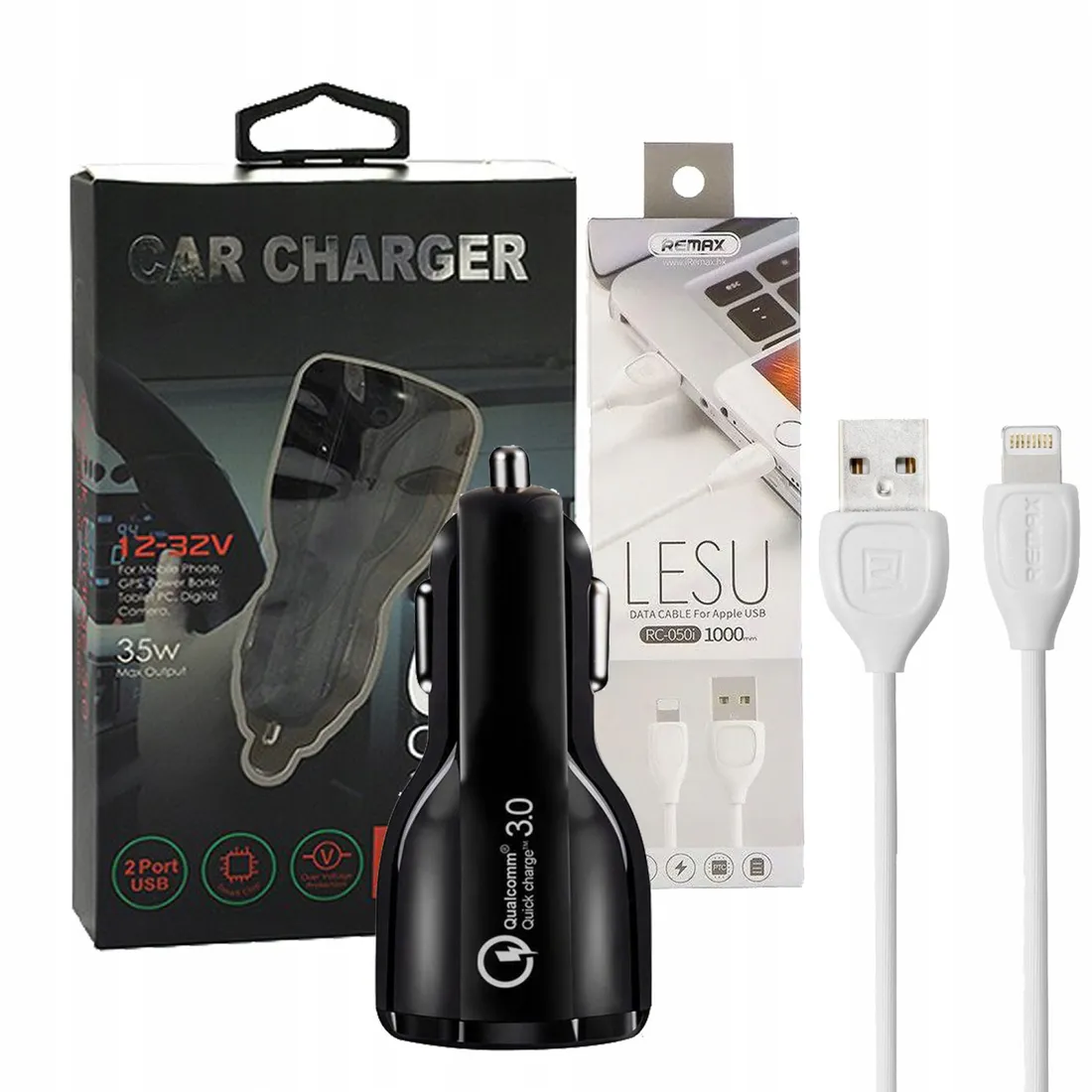 ladowarka-samochodowa-2xusb-kabel-iphone-6-7-8-x