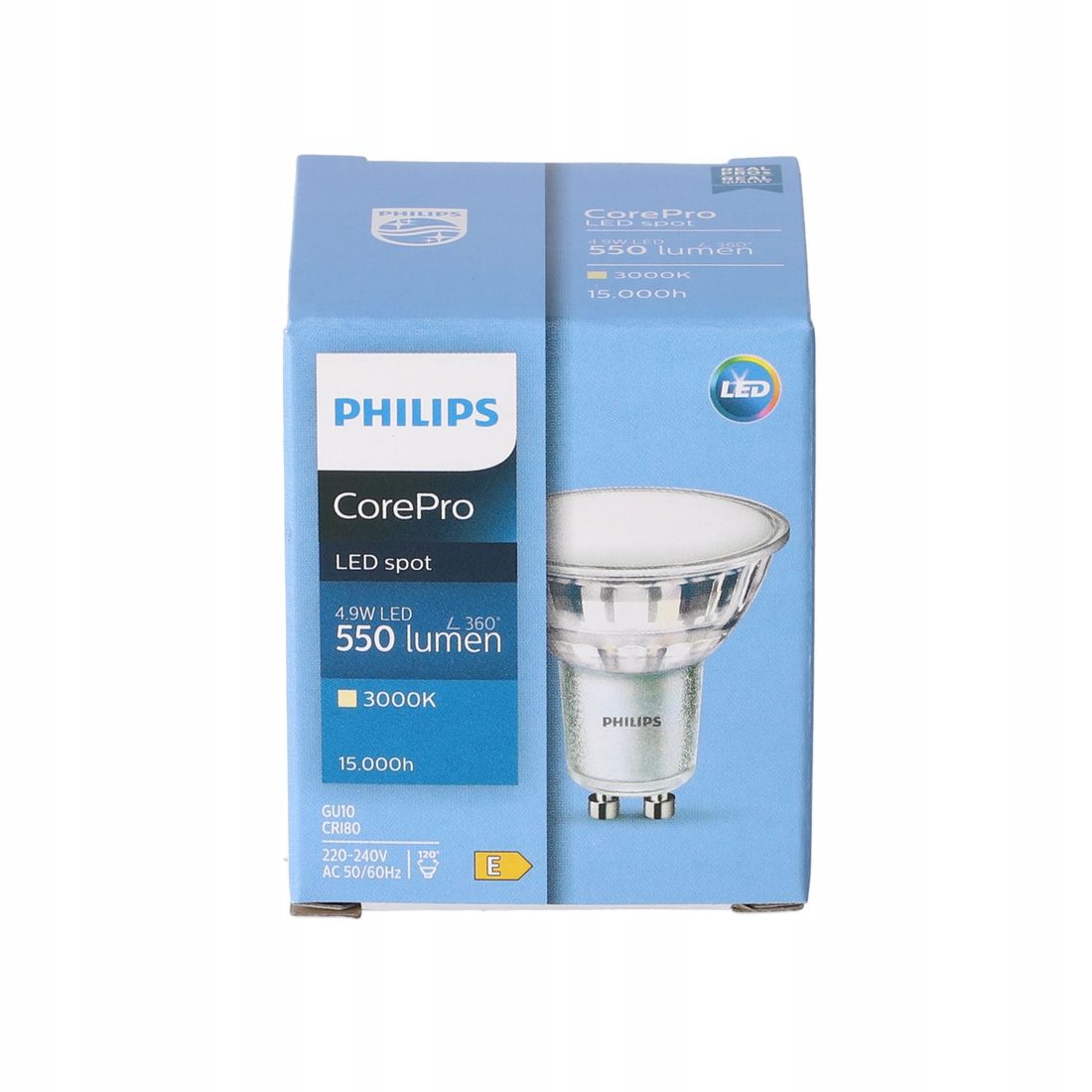 Żarówka Corepro Ledspot Mv Gu10 4 9w 3000k Ciepła 550lm 120 Stopni