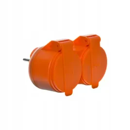 rozgaleznik-wtyczkowy-podwojny-2x2p-z-ip44-pomaranczowy-34044