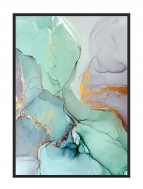 Zdjęcie produktu OBRAZ PLAKAT W RAMIE 53x73 cm Zielony Marmur P1464