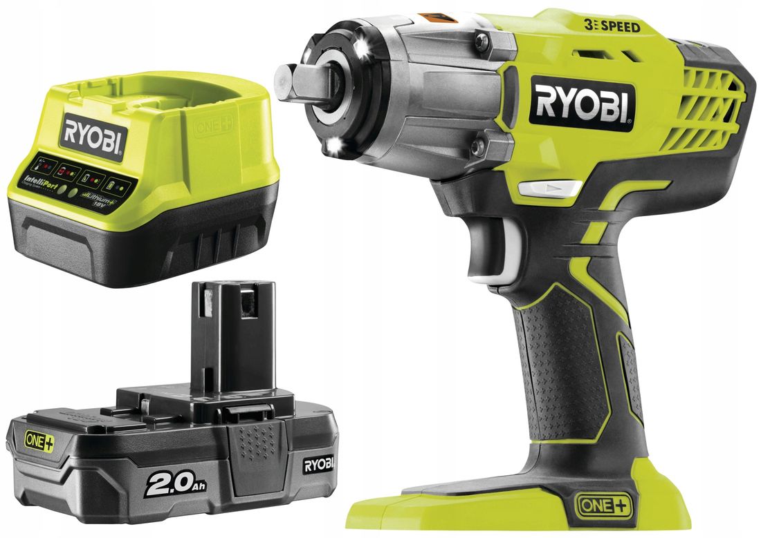 KLUCZ UDAROWY AKUMULATOROWY RYOBI R18IW3 + 2Ah – 132587156 - ERLI.pl