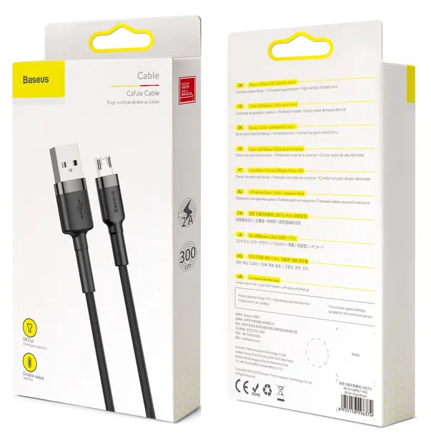 baseus-cafule-or-mocny-kabel-usb-micro-usb-dwustronny-2a-3m-stan-nowy-kolor-czarny