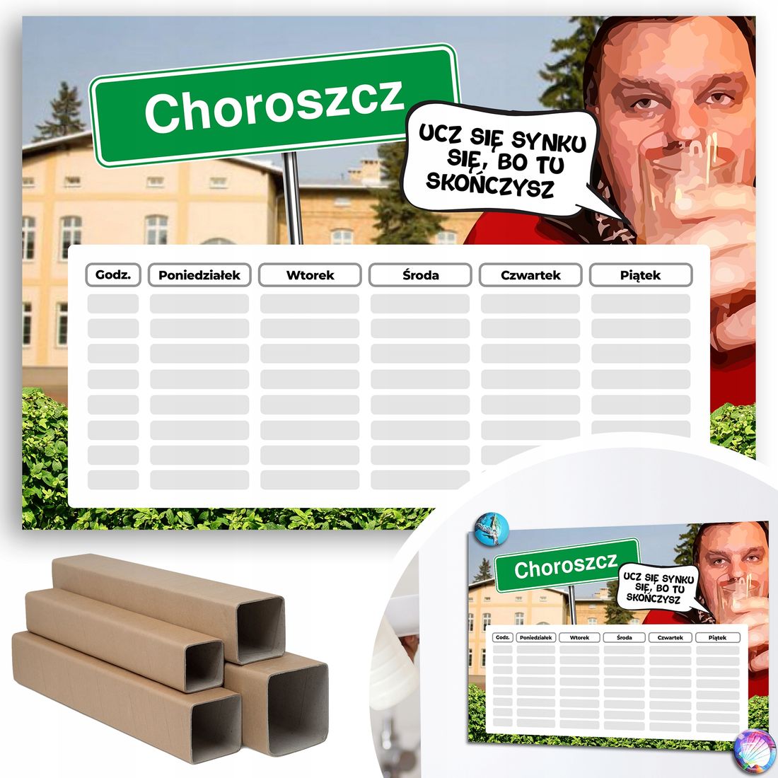 PLAN LEKCJI 30x21cm Śmieszny KONONOWICZ MiX WZORÓW - ERLI.pl