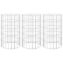 okragle-donice-gabionowe-podniesione-3-szt-stal-o30x50-cm