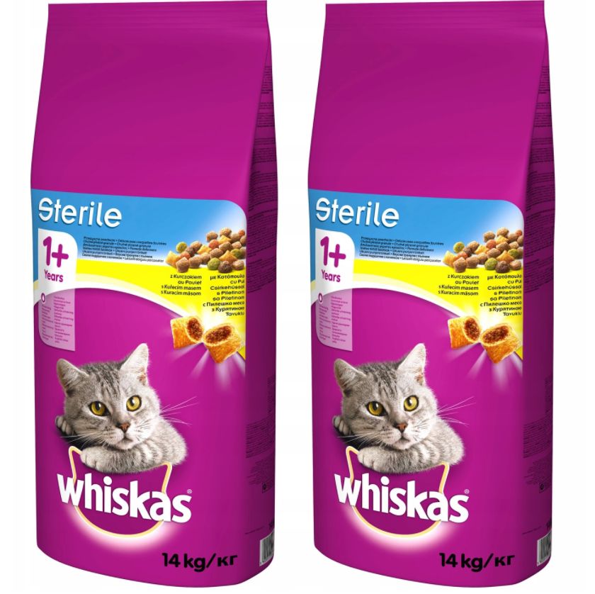 WHISKAS STERILE Adult dla Kota z KURCZAKIEM Zestaw 2x 14kg (28 kg