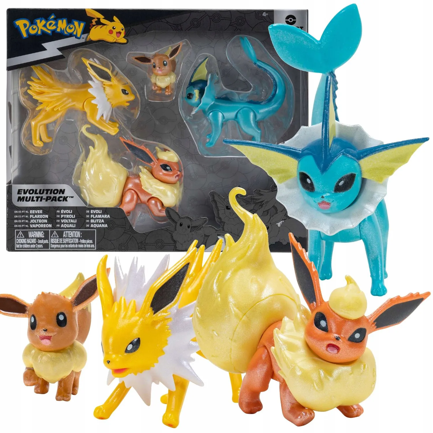 Zestaw Pokemon Eevee i ewolucje 4 figurki – 126517492 - ERLI.pl