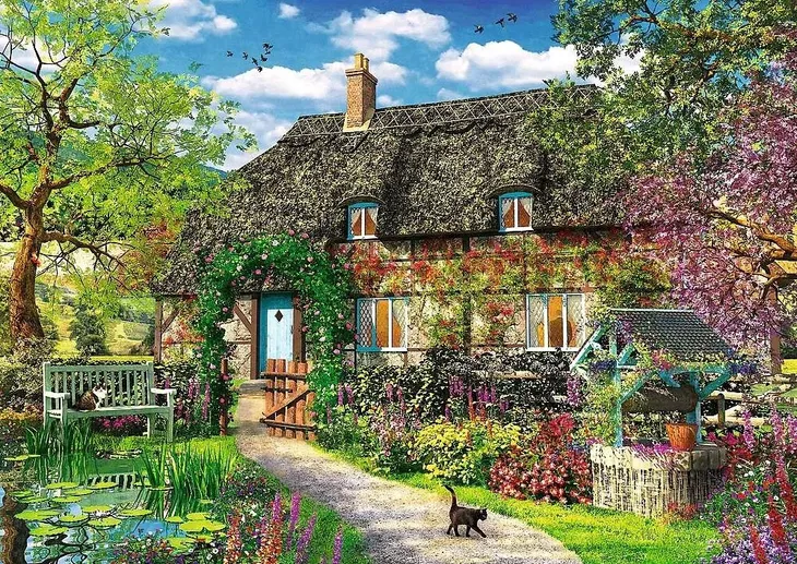 puzzle-wiejska-chatka-2000-elementow-trefl-27122