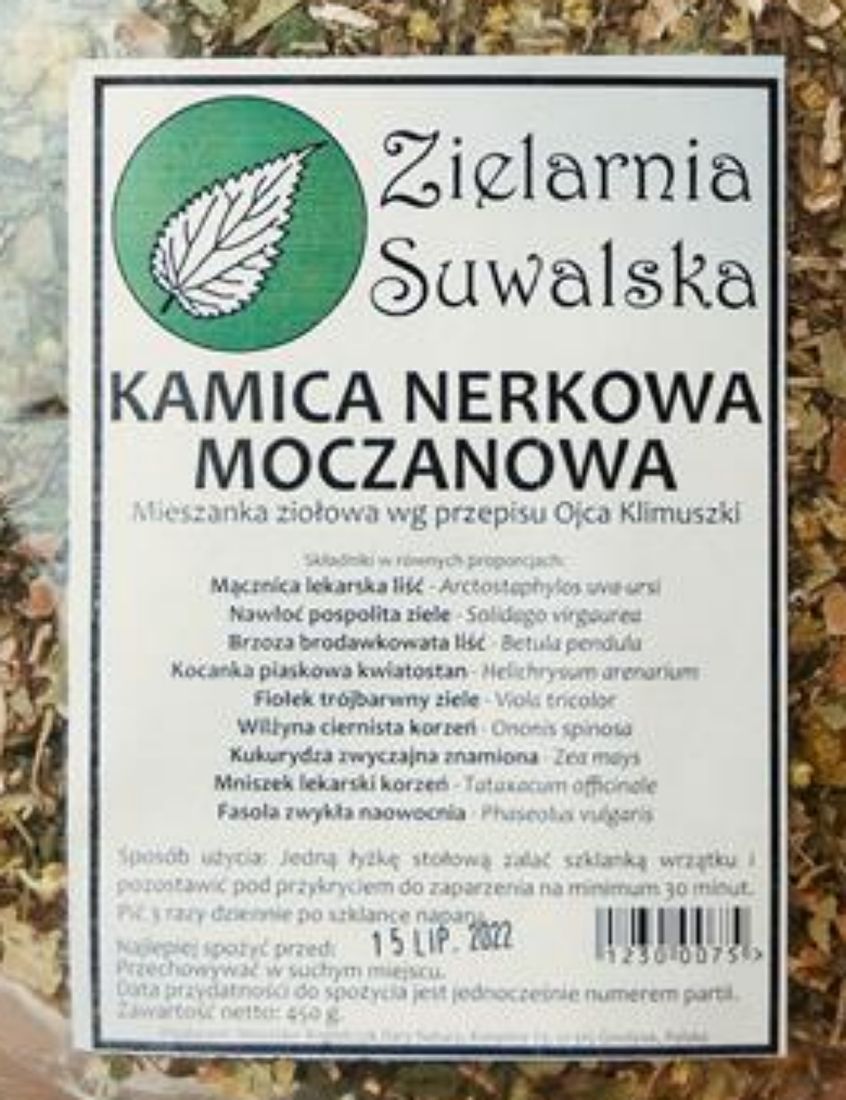 Zioła Kamica Nerkowa Moczanowa Zielarnia Suwalska 450g Erlipl 4780