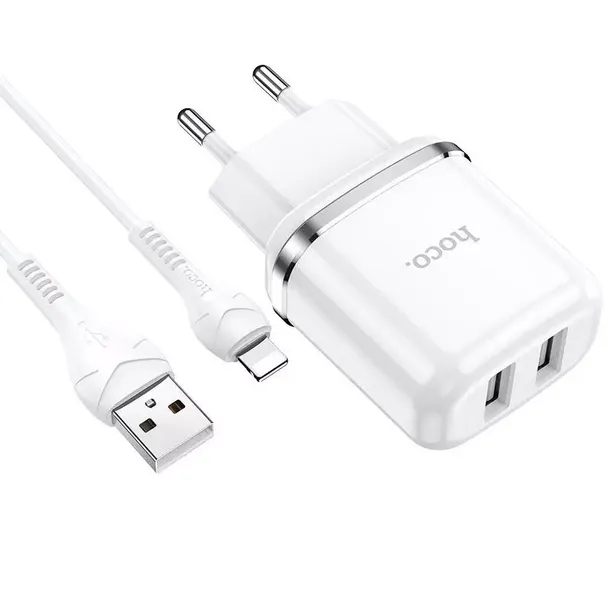 hoco-n4-aspiring-network-charger-lightning-cable-white