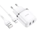 hoco-n4-aspiring-network-charger-lightning-cable-white