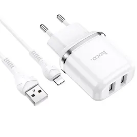 hoco-n4-aspiring-network-charger-lightning-cable-white