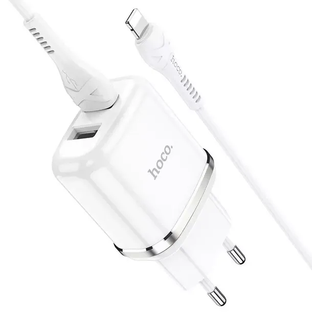 hoco-n4-aspiring-network-charger-lightning-cable-white