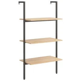 regal-z-3-polkami-jasnobrazowo-czarny-64x35x1205-cm