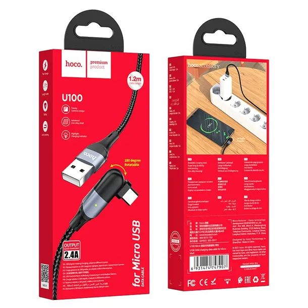 hoco-kabel-usb-do-micro-orbit-fast-charging-24a-u100-czarny-zlacza-usb-inne-zlacze-stan-nowy