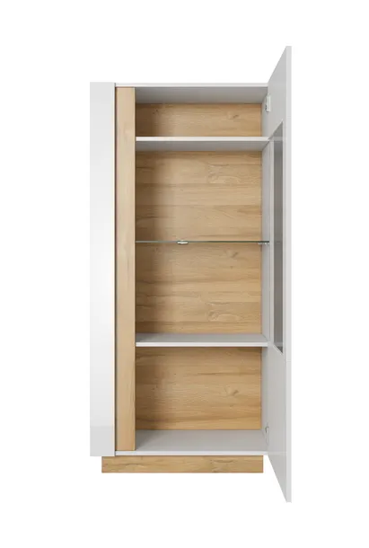 stojaca-witryna-barek-led-72-cm-arlet-bialy-polysk-stan-nowy