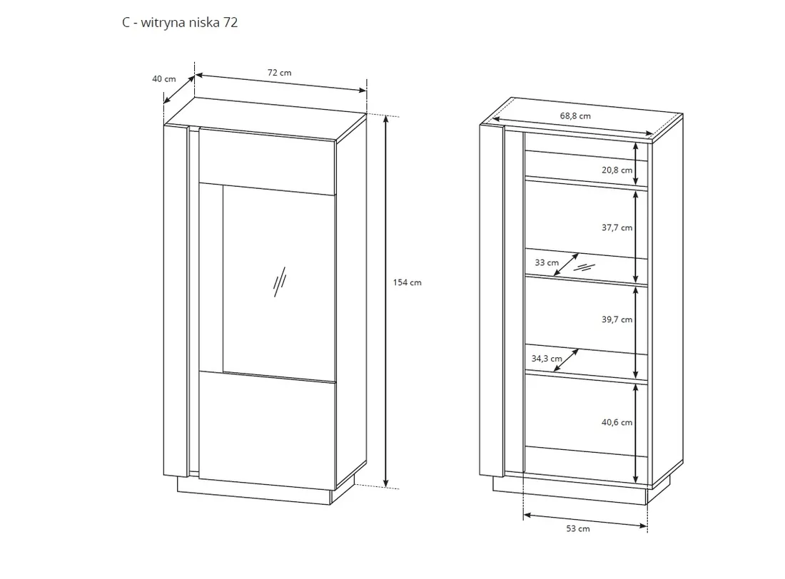 stojaca-witryna-barek-led-72-cm-arlet-bialy-polysk-stan-nowy