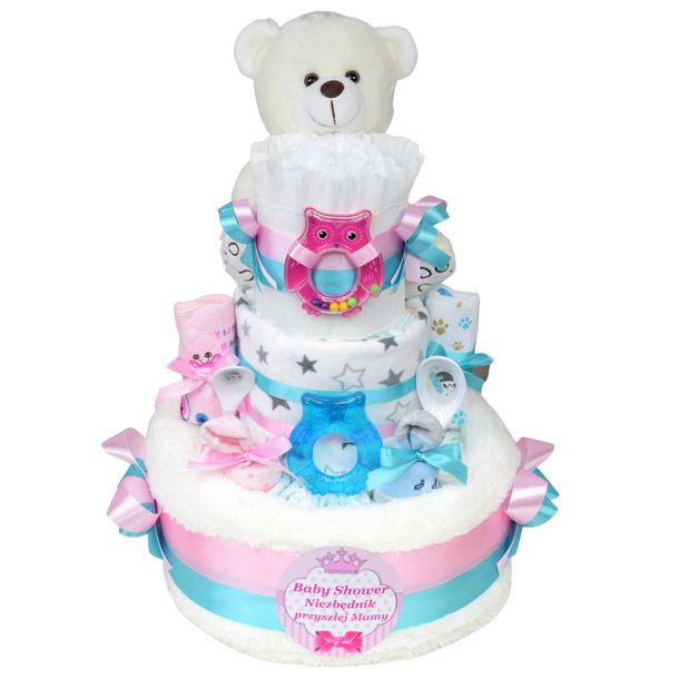 Tort Z Pieluch Pampers Baby Shower 3 - ERLI.pl