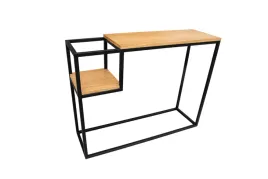 loftowa-konsola-bella-110x30cm-z-dodatkowa-polka-blat-18-mm-fornir-debowy
