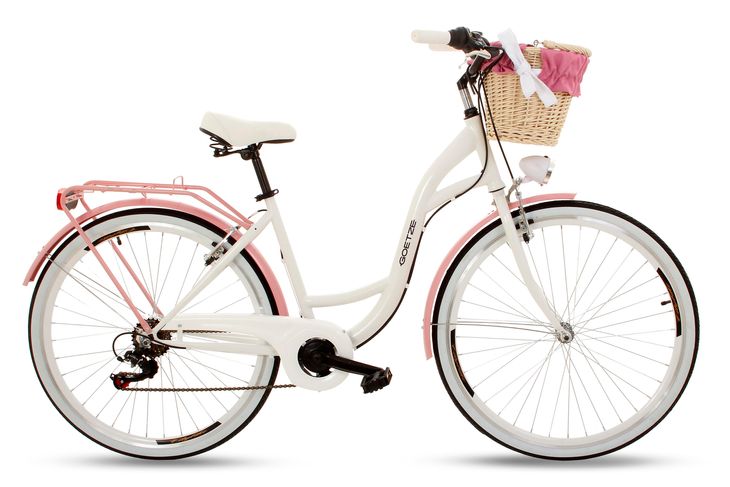Zdjęcia - Rower Goetze ﻿ miejski  Mood 28 biało-różowy 7 bieg Shimano 
