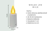 wklad-led-zolty-11cm-z-bateriami-milo-1-stan-nowy