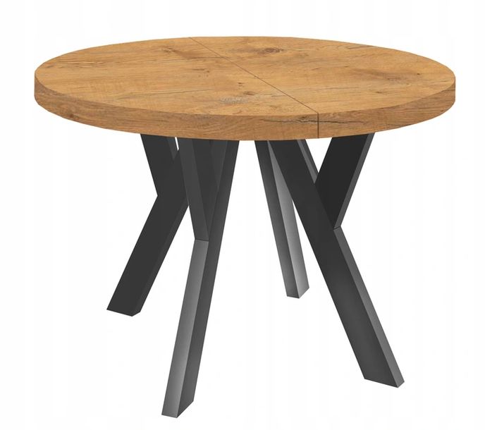 ﻿Stół okrągły MK3 LOFT dąb lancelot rozkładany 100/300