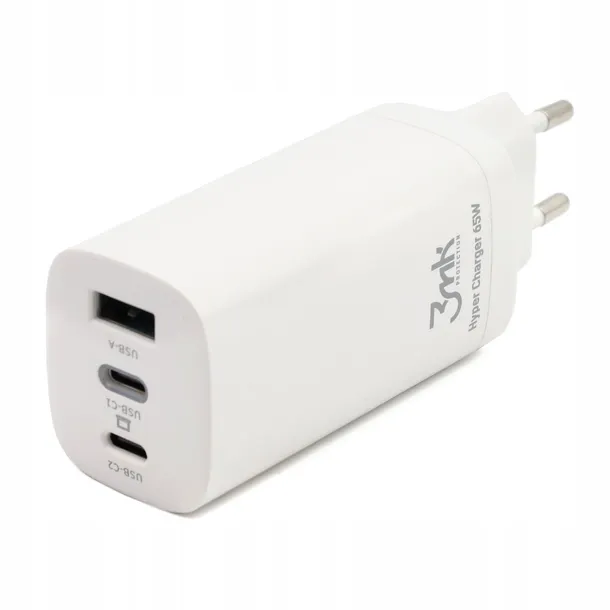 ladowarka-sieciowa-3mk-szybka-hyper-65w-usb-2xusbc-stan-nowy