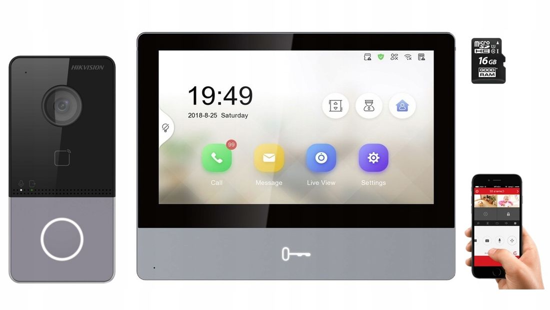WIDEO DOMOFON Wideofon IP IPS HIKVISION Aplikacja – 139574412 - ERLI.pl