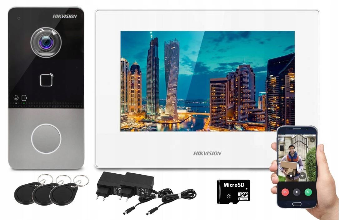 WIDEODOMOFON DOMOFON IP WiFi Hikvision LCD Kamera - ERLI.pl