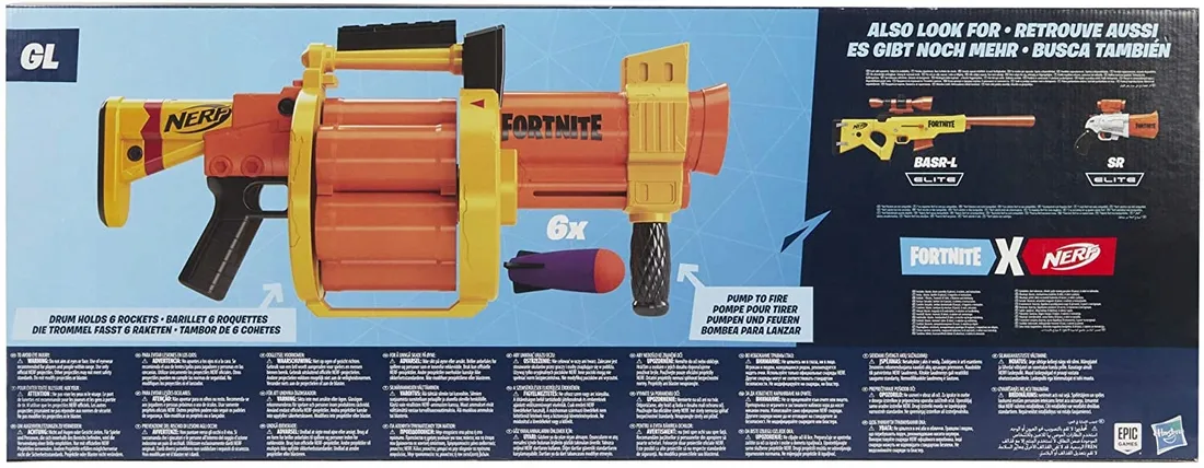 NERF FORTNITE GL BAZOOKA GANATNIK + 6 RAKIET E8910 HASBRO