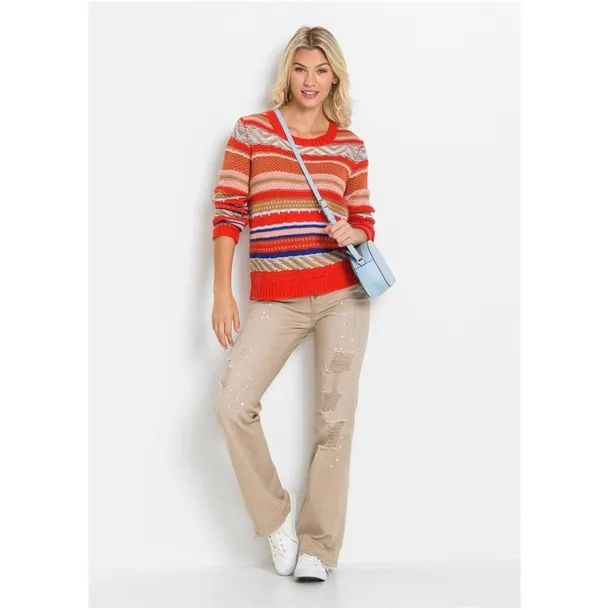 sweter-pullover-wzor-okragly-dekolt-48-50-929417-stan-nowy
