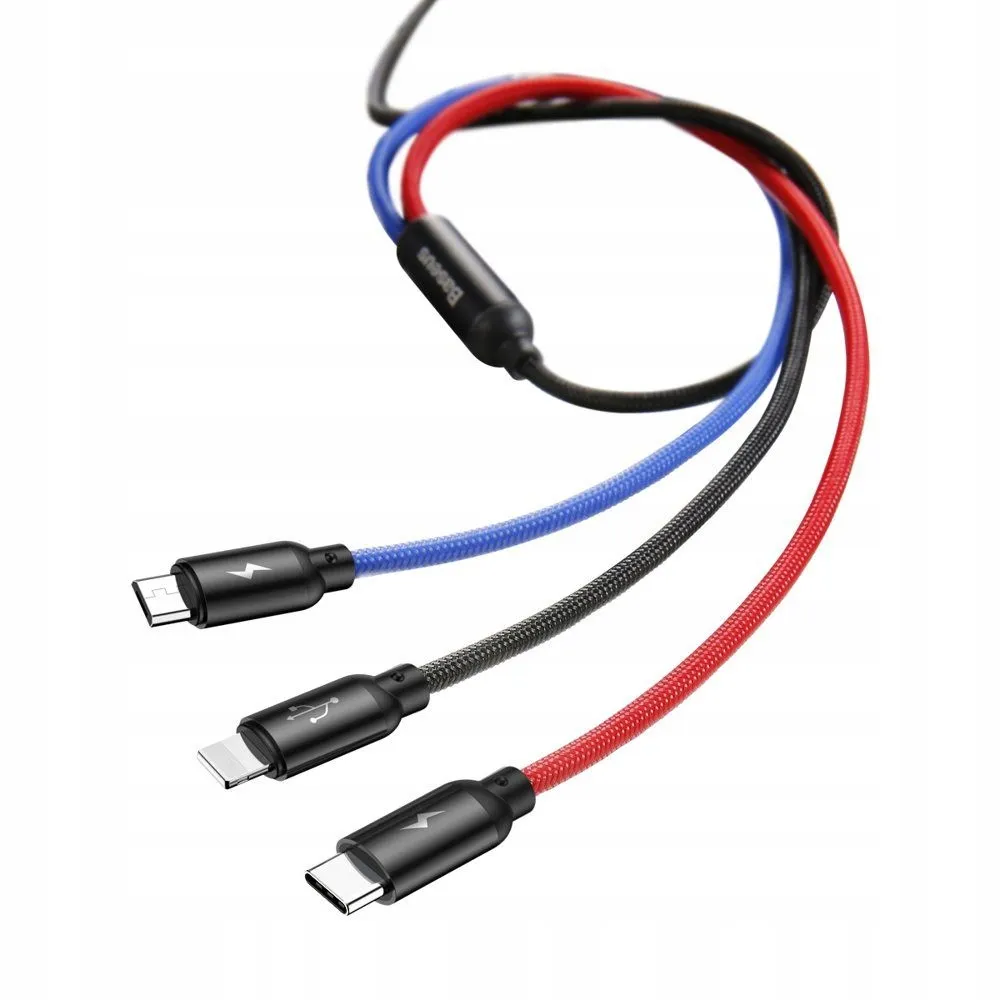 kabel-baseus-usb-a-usb-c-microusb-lightning-1-2-m-stan-nowy