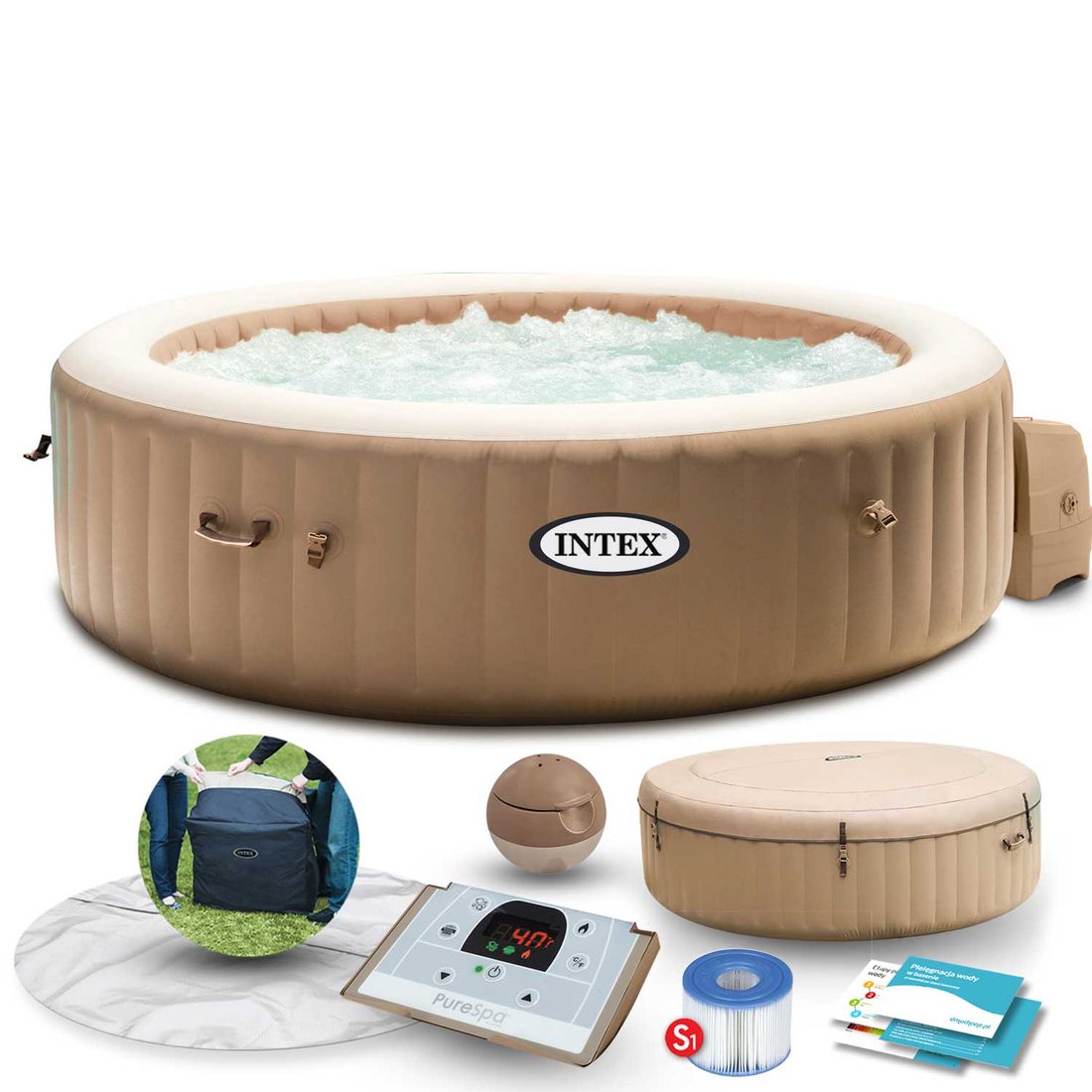 Dmuchane SPA Jacuzzi z hydromasażem 216 x 71 cm 6 os. INTEX 28428 ERLI.pl