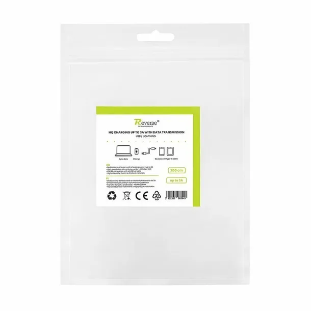 kabel-reverse-usb-lightning-3a-2m-bialy-bag-stan-nowy