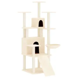drapak-dla-kota-z-sizalowymi-slupkami-kremowy-154-cm