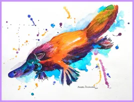 dziobak-platypus-akwarela-oryginalna