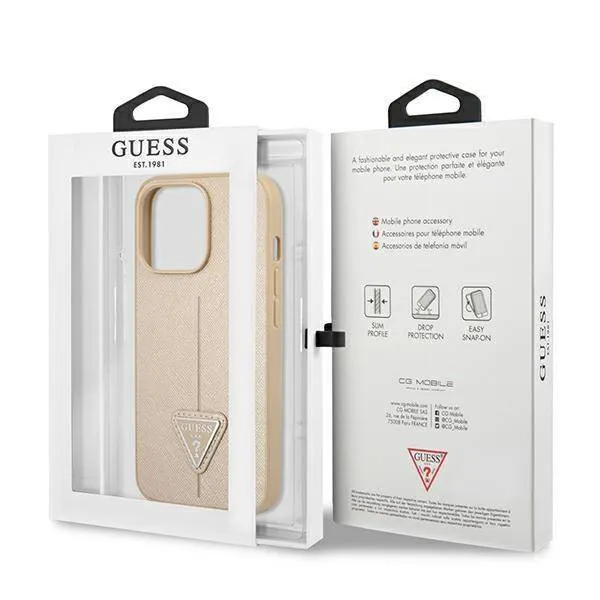 guess-saffiano-triangle-logo-case-etui-iphone-14-stan-nowy-typ-plecki